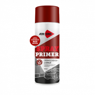 Грунтовка-спрей красно-коричневая AIM-ONE 450 мл (аэрозоль).Spray primer red brown 450ML SPR-RB142